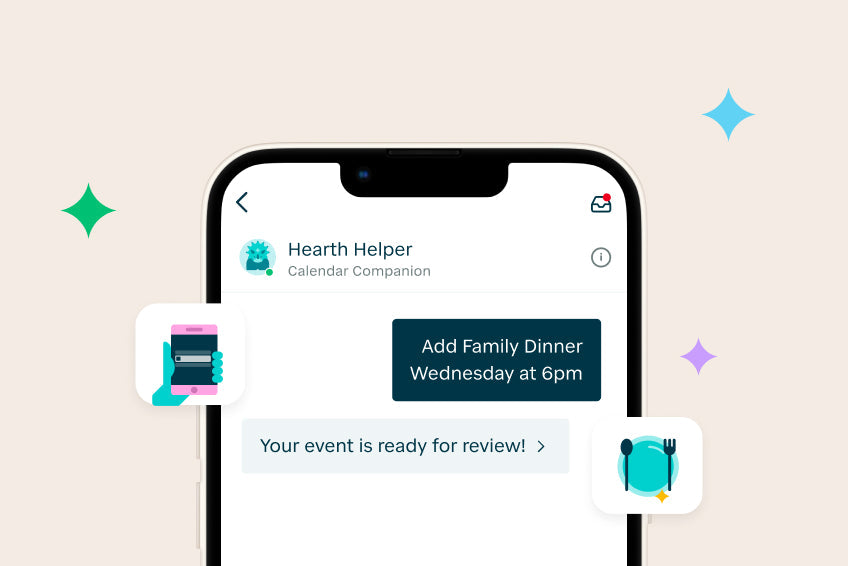 Hearth Display's Hearth Helper Feature, on an iPhone